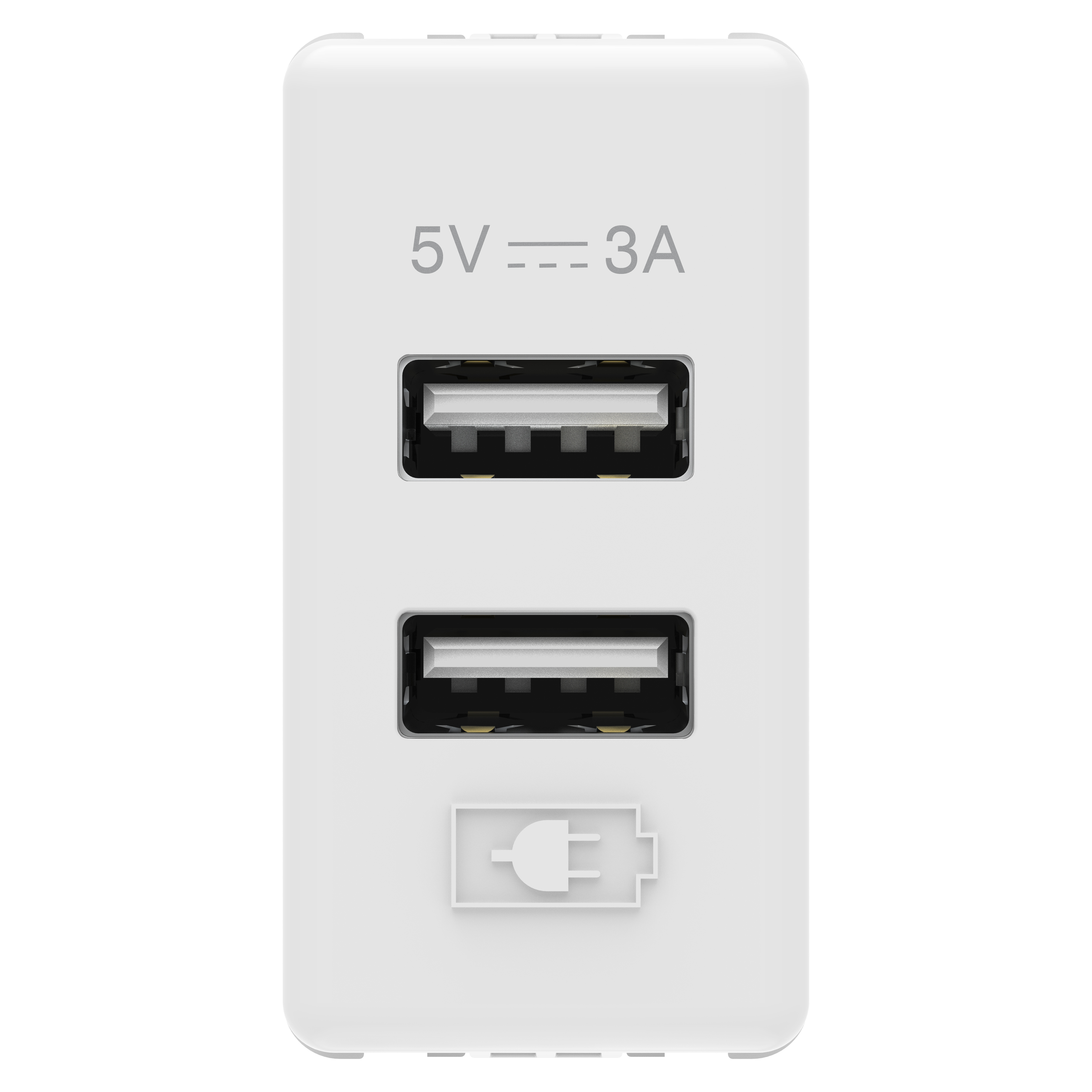 USB töltő A+A 3A 1 modul széles fehér System