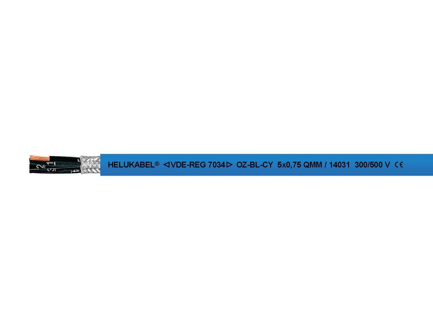 OZ-BL-CY  2x 0,75 vezérlőkábel, kék mérőjelzéssel, EMC-preferált típus