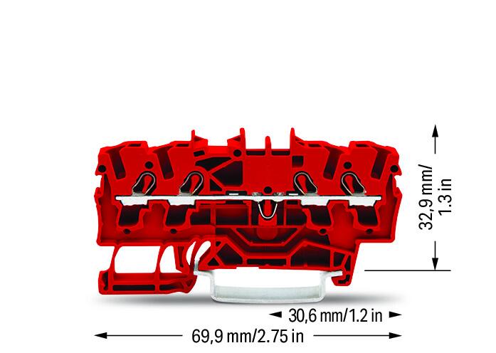 WAGO 4 vezetékes átmenő kapocs 0,25-2,5/4/mm2 piros