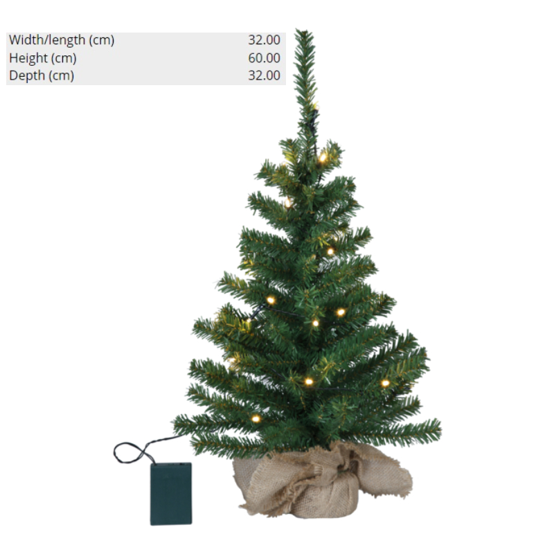 Karácsonyfa kont 3 elem zöld 20LED 60