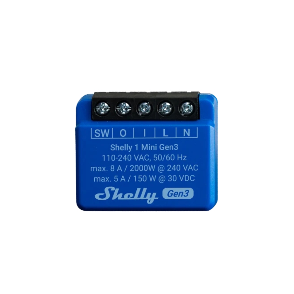Shelly egy áramkörös Wi-Fi+BT relé @ ALL-REL-PLUSMINI1-R3