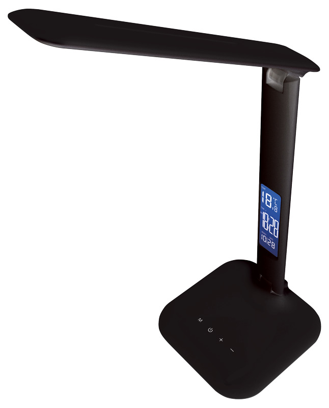 LED asztali lámpa 100-240V 4W fekete LCD kijelzővel szabályozható fényerő és színhőmérséklet