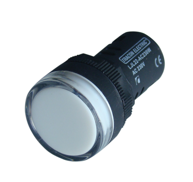 Jelzőlámpa 16mm-es LED-es 230V fehér