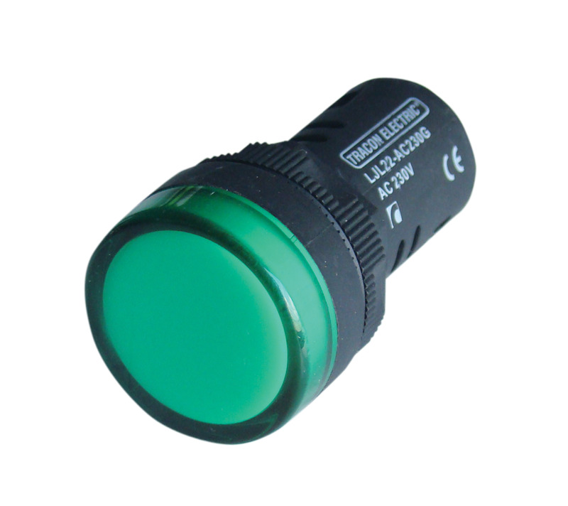 Jelzőlámpa 22mm-es LEDes 12V zöld