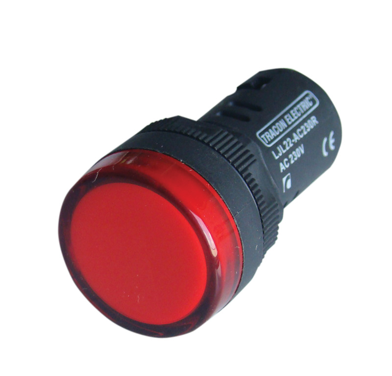 Jelzőlámpa 22mm-es LEDes 230V piros