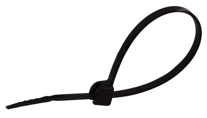 Kábelkötegelő 360x4,8mm fekete PA6,6 uv álló, fémnyelves