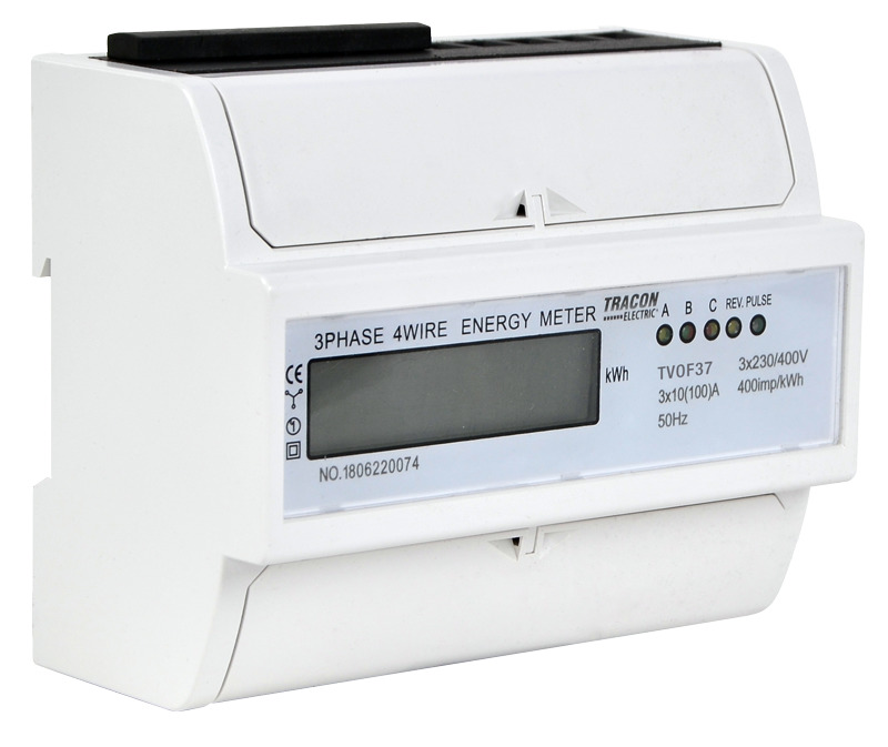 Fogyasztásmérő 3F 400V AC 10/100/A LCD kijelzőhöz közvetlen 7modul