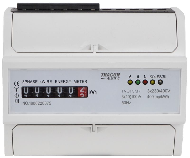 Fogyasztásmérő 3F 7modul 400V AC 10(100)A közvetlen elektromech.