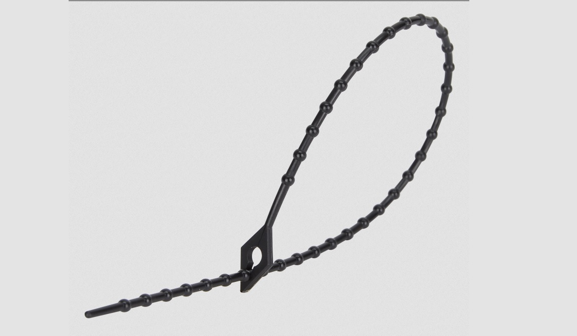 Kábelkötegelő gyöngyös 200mm fekete