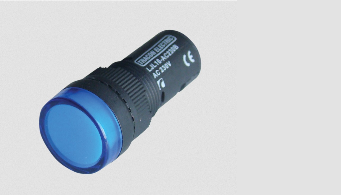 Jelzőlámpa 16mm-es LED-es 24V kék AC/DC