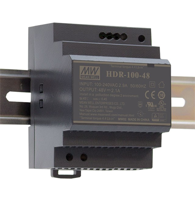 Tápegység HDR-100-12N 90W 7A 12V DC MEAN WELL 85-264VAC 120-370VDC/12VDC