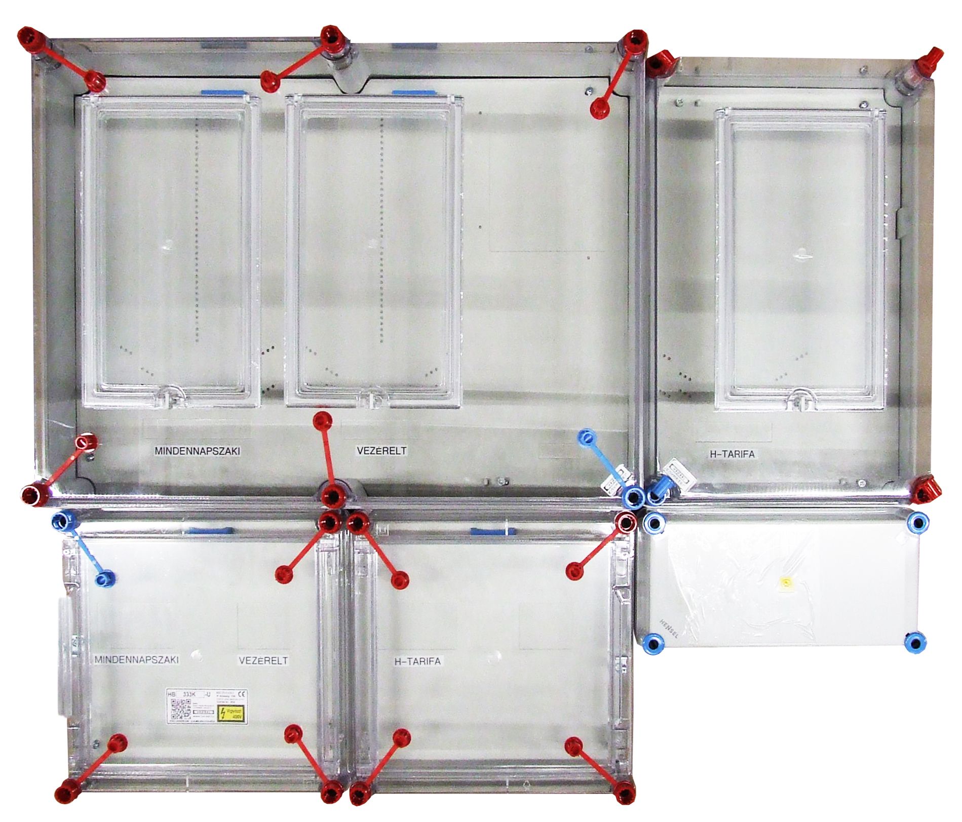 Fogyasztásmérő szekrény HB333KSZ-U szabadvezetékes csatlakozásra