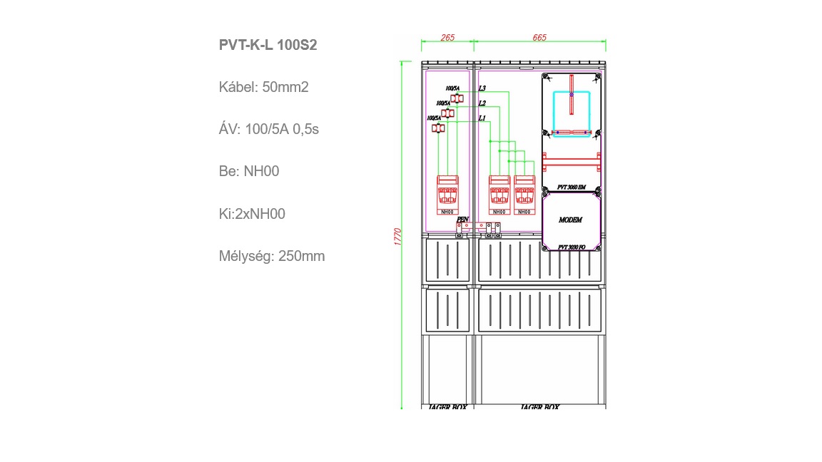 PVT-K-L 100S2 100/5 0,5S 2 x NH00