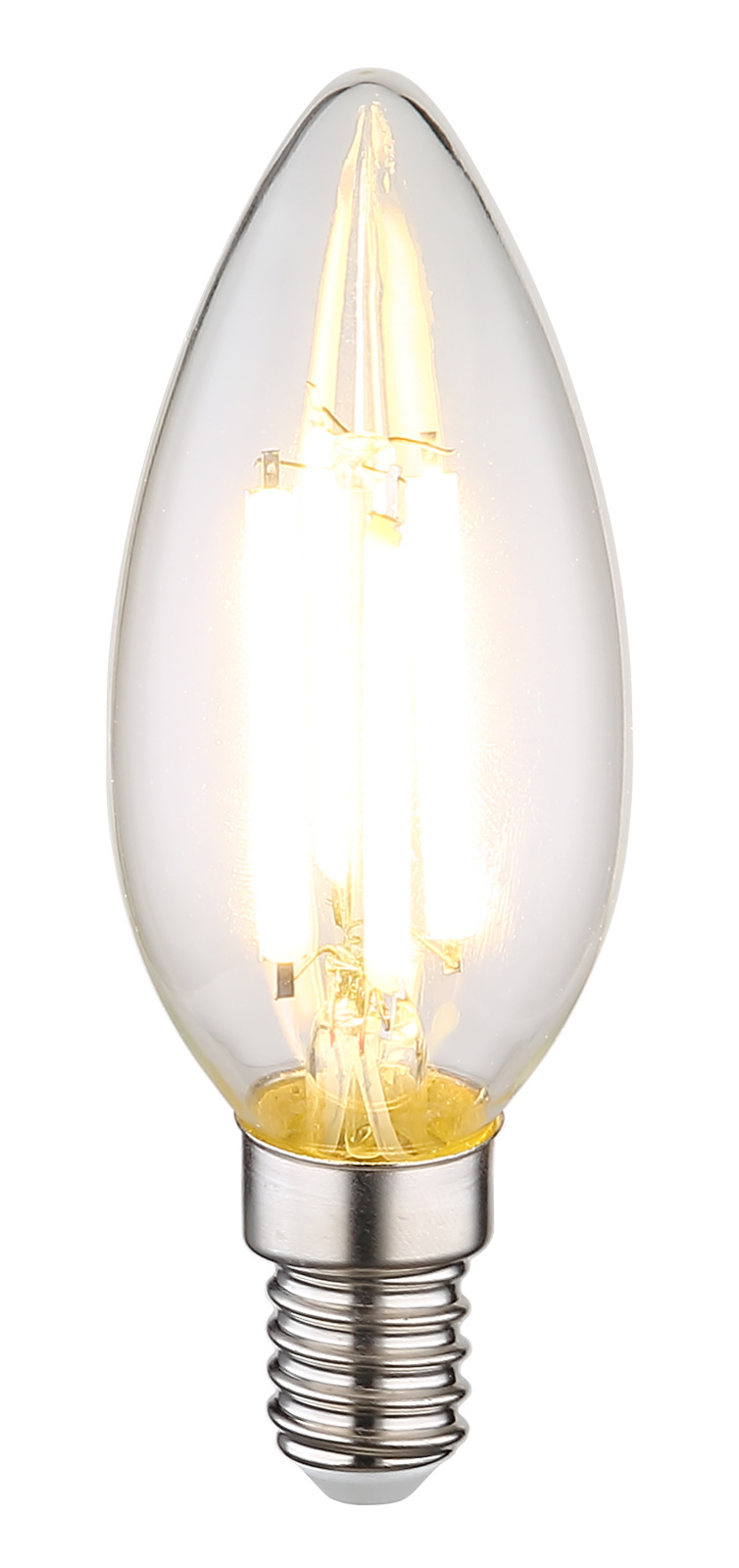 LED fényforrás üveg átlátszó O:35 mm m:98mm tartozék: 1x E14 LED