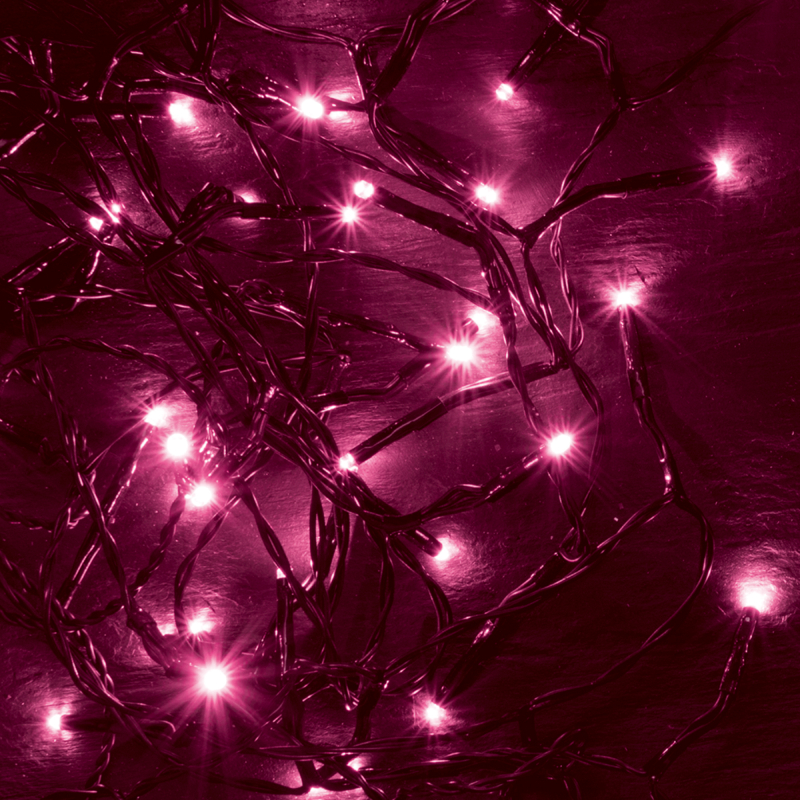 Xmas LED-es beltéri fényfüz, pink,