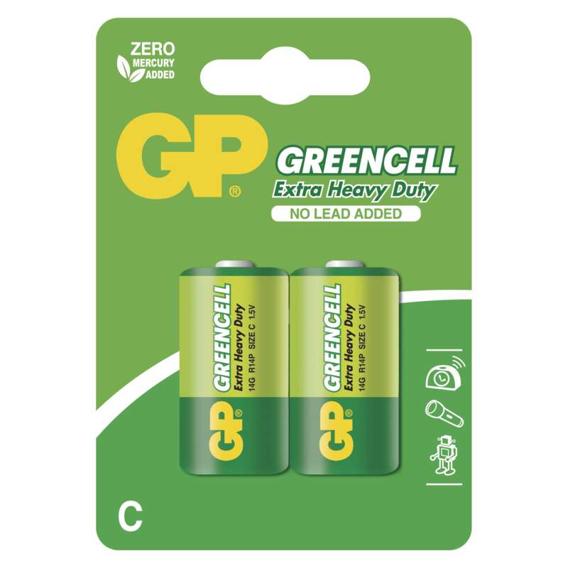 GP ELEM GREENCELL C R14 2db/bl