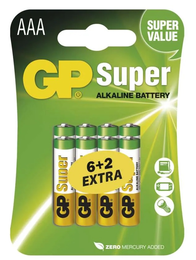 GP ELEM  AAA SUPER ALKÁLI LR03 8b/bl