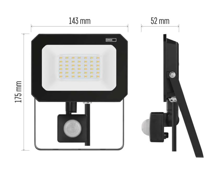 LED FÉNYV. MOZG.LAPOS 30W FK. LED reflektor SIMPO PIR 30 W