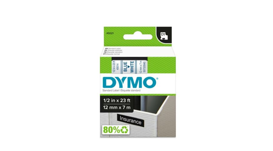 DYMO SZALAG D1 12mmx7m K/FH