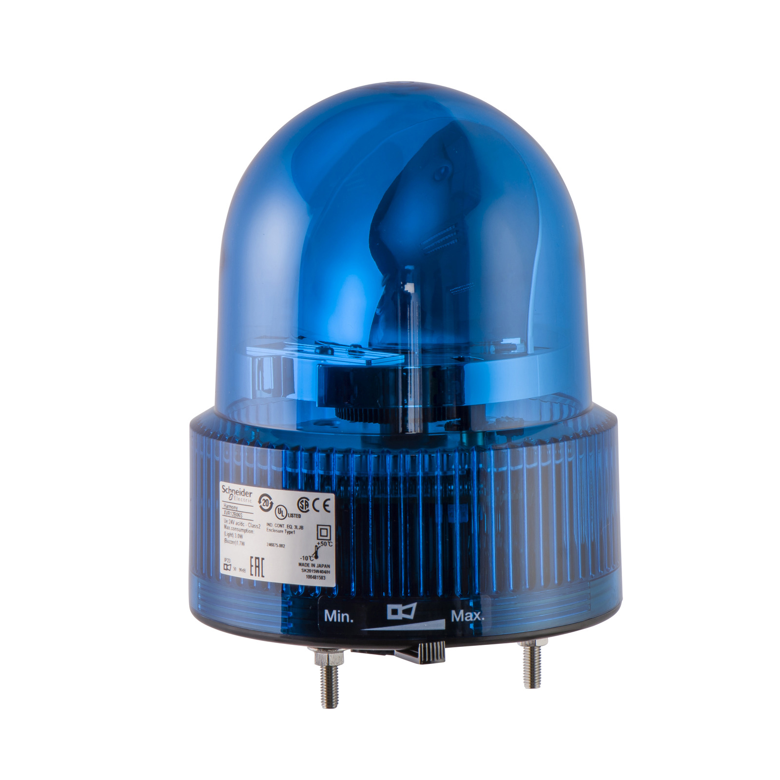 HARMONY XVR forgótükrös jelzőfény LED-es O120 IP23 kék 24V AC/DC 50-90