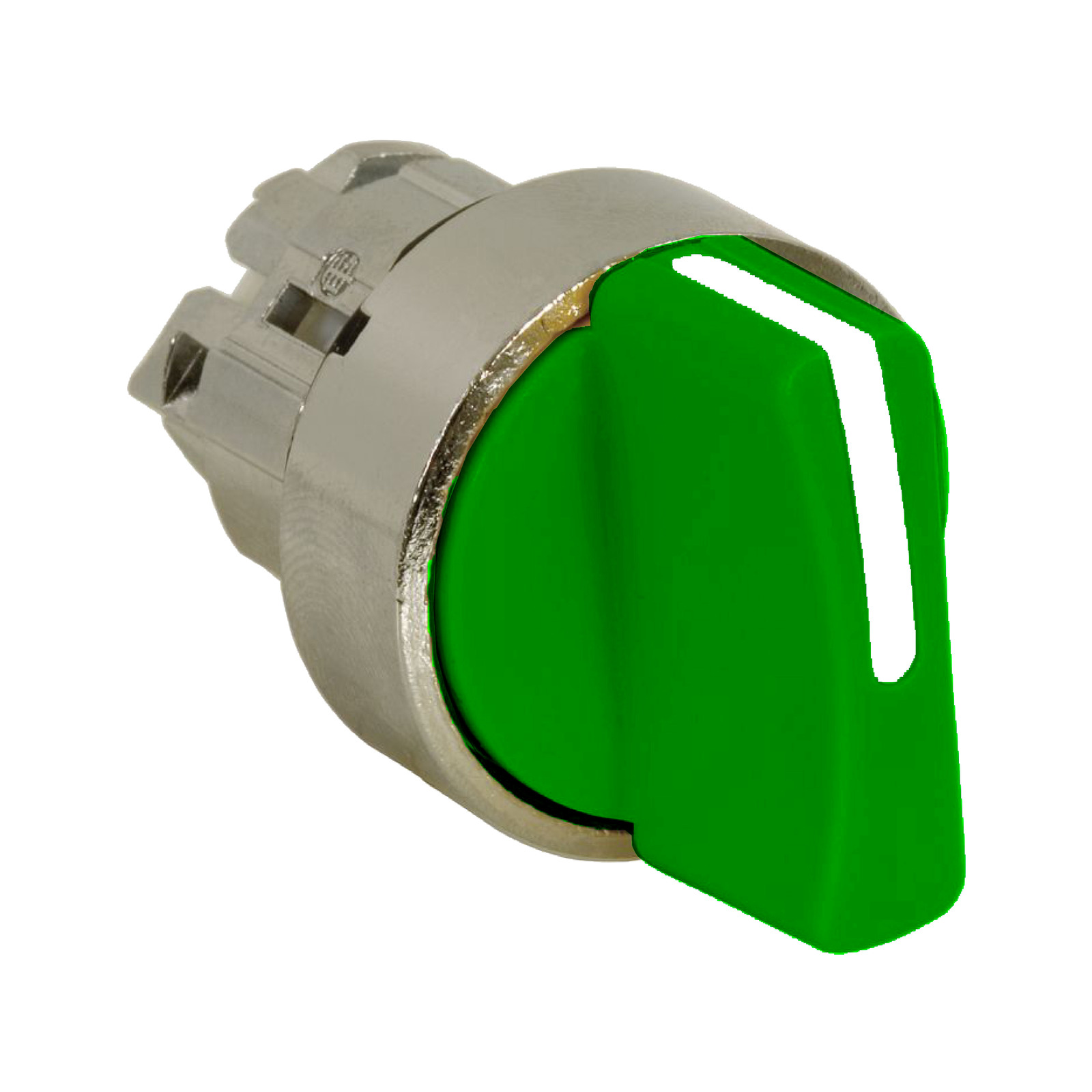 HARMONY fém választókapcsoló fej O22 3 állású középre visszatérő zöld
