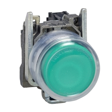 Zöld világító nyomógomb, O22, 24V, ATEX