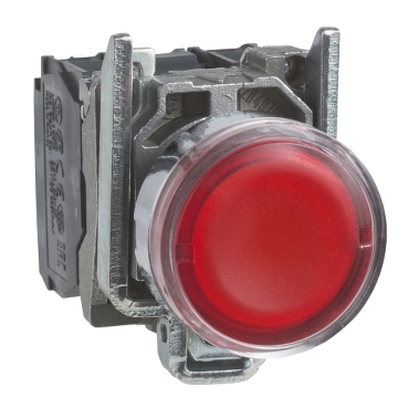 Világító nyomógomb LED piros 230V
