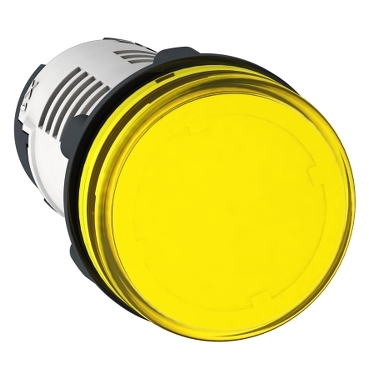 Kerek jelzőlámpa O22, sárga, LED, 24 v, csavaros csatlakozó
