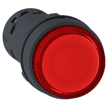 Világító nyomógomb LED 1NO piros