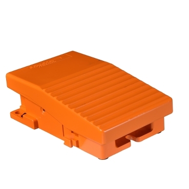 Egylábas lábkapcsoló, IP66 -fedél nélkül, fém, narancssárga, 2 NC+2 NO