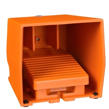 Egylábas lábkapcsoló, IP66, fedéllel, fém, narancssárga, 1