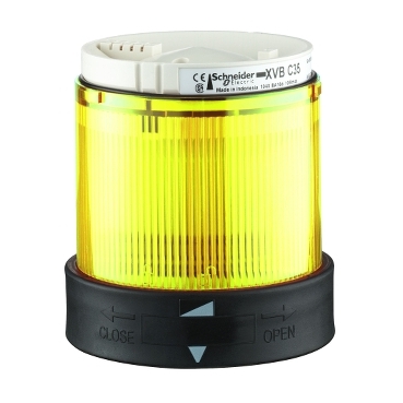 O 70mm világító egység, folytonos fényű, sárga, IP65, 230V