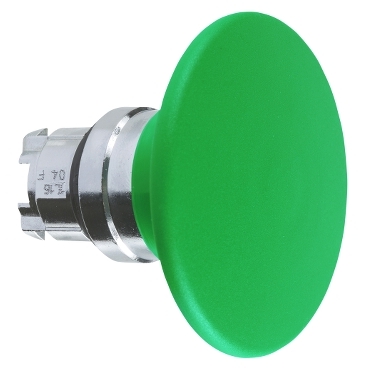 Zöld O60 gombafejű nyomógomb O22 visszatérő