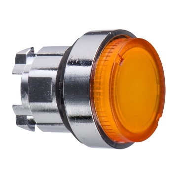 Narancssárga kiálló világító nyomógomb fej O22 visszatérő, LED-