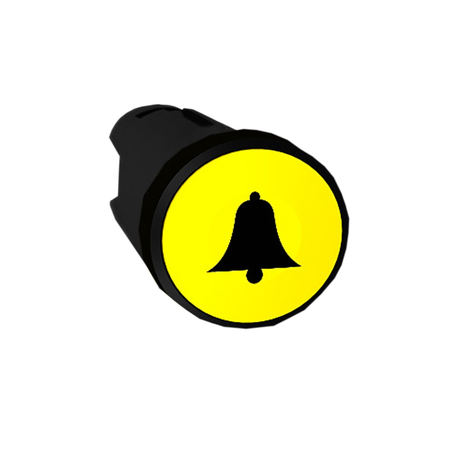 Sárga süllyesztett nyomógomb fej O22 visszatérő bell symbol