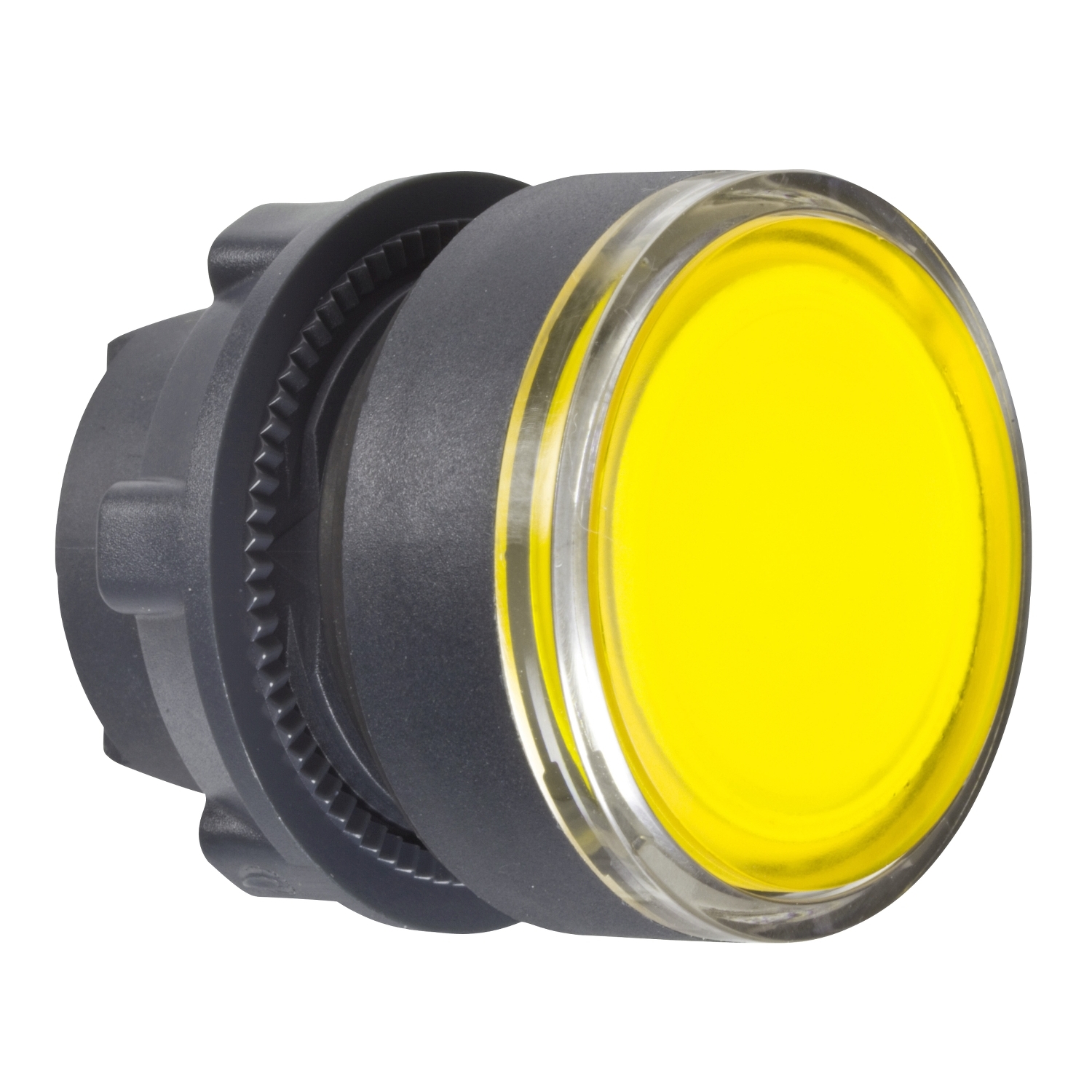 HARMONY műanyag világító nyomógomb fej O22 nyomó-nyomó sárga
