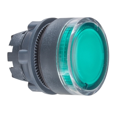 Világító nyomógombfej zöld IP65 LED