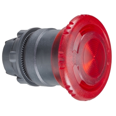 Piros O40 világító gombafejű nyomógomb O22 reteszelő LED-es