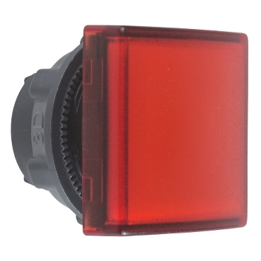 Négyzetes piros jelzőlámpa fej O22 egyszerű búra LED-es