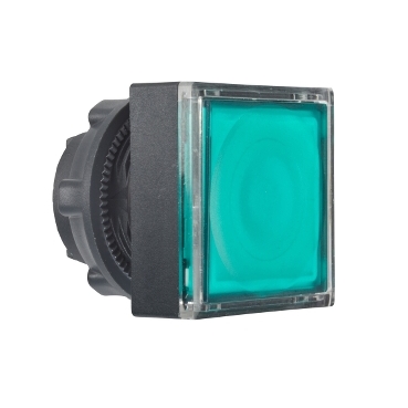 Zöld négyzetes süllyesztett Világító nyomógomb fej O22 visszatérő, LED-