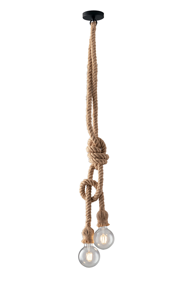 Sospensione rope in corda 2xE27 150