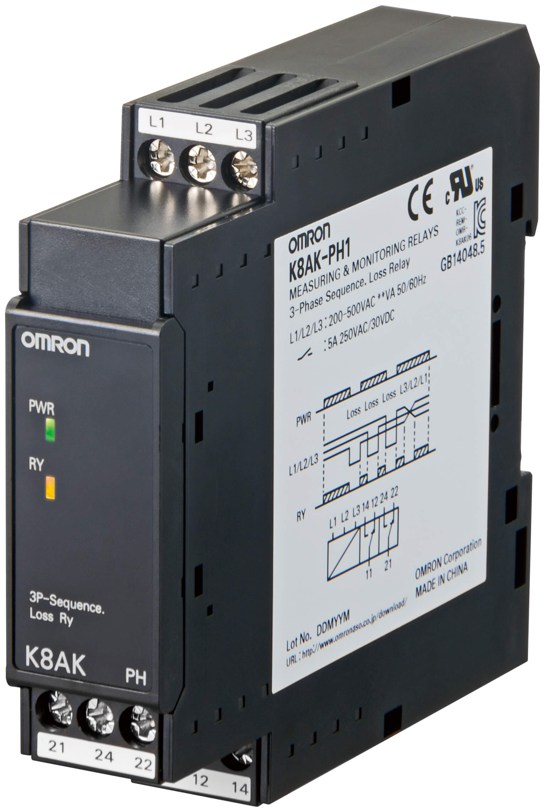 OMRON K8AK-PH1 fázisfigyelő relé