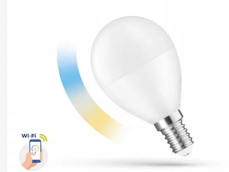 LED gömb E14 5W smart!! @ E14 230V 5W cct+dim wifi - smart