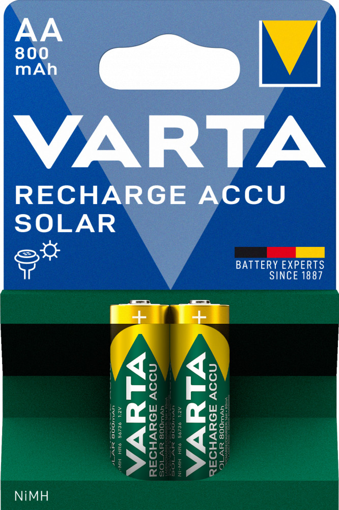 VARTA SOLAR tölthető elem (akku) AA (ceruza) 800mAh NiMH szolár lámpákhoz 2db/csomag