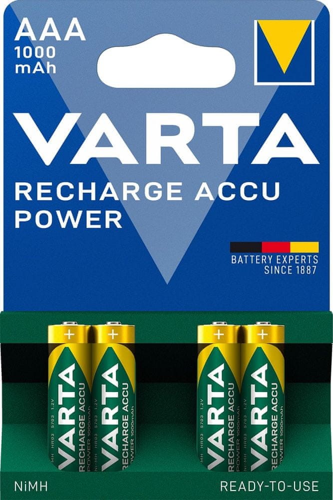 VARTA POWER tölthető elem (akku) AAA (micro) 1000mAh NiMH 4db/csomag