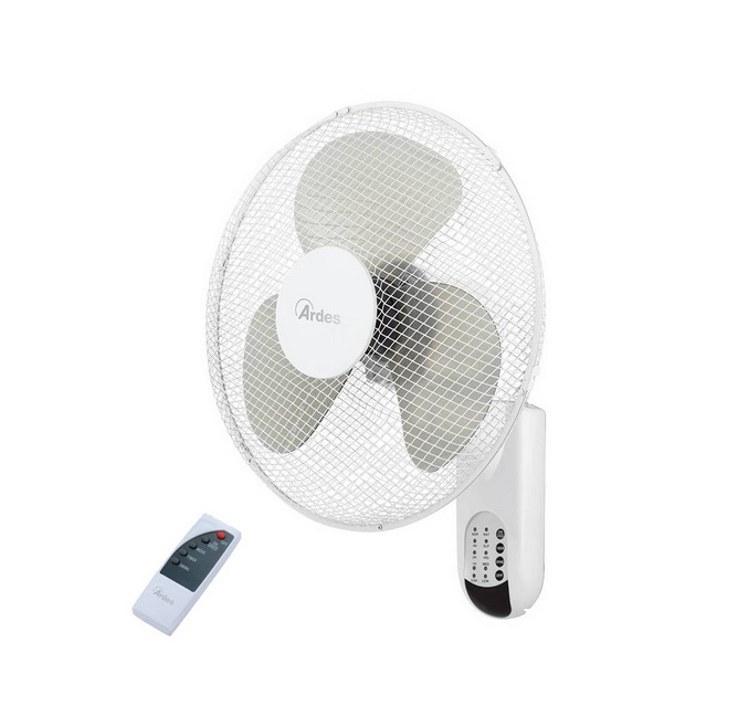 Falra szerelhető ventilátor fehér távvezérlővel, ARDES, 40cm