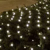 Xmas LED-es háló 6x4m / 400db hidegfehér LED, zöld vezeték, állófényű, hálózati adapter