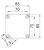 Kötődoboz 85x85x51mm falon kívüli, IP66/IP67, csavaros fedél, 5x4mm2 sorkapoccsal, COMBI308/5