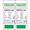 Túlfeszültség levezető T2+T3 AC 4P 20kA egybeépített