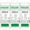 Túlfeszültség levezető T2 AC típusú 3P cserélhető betéttel